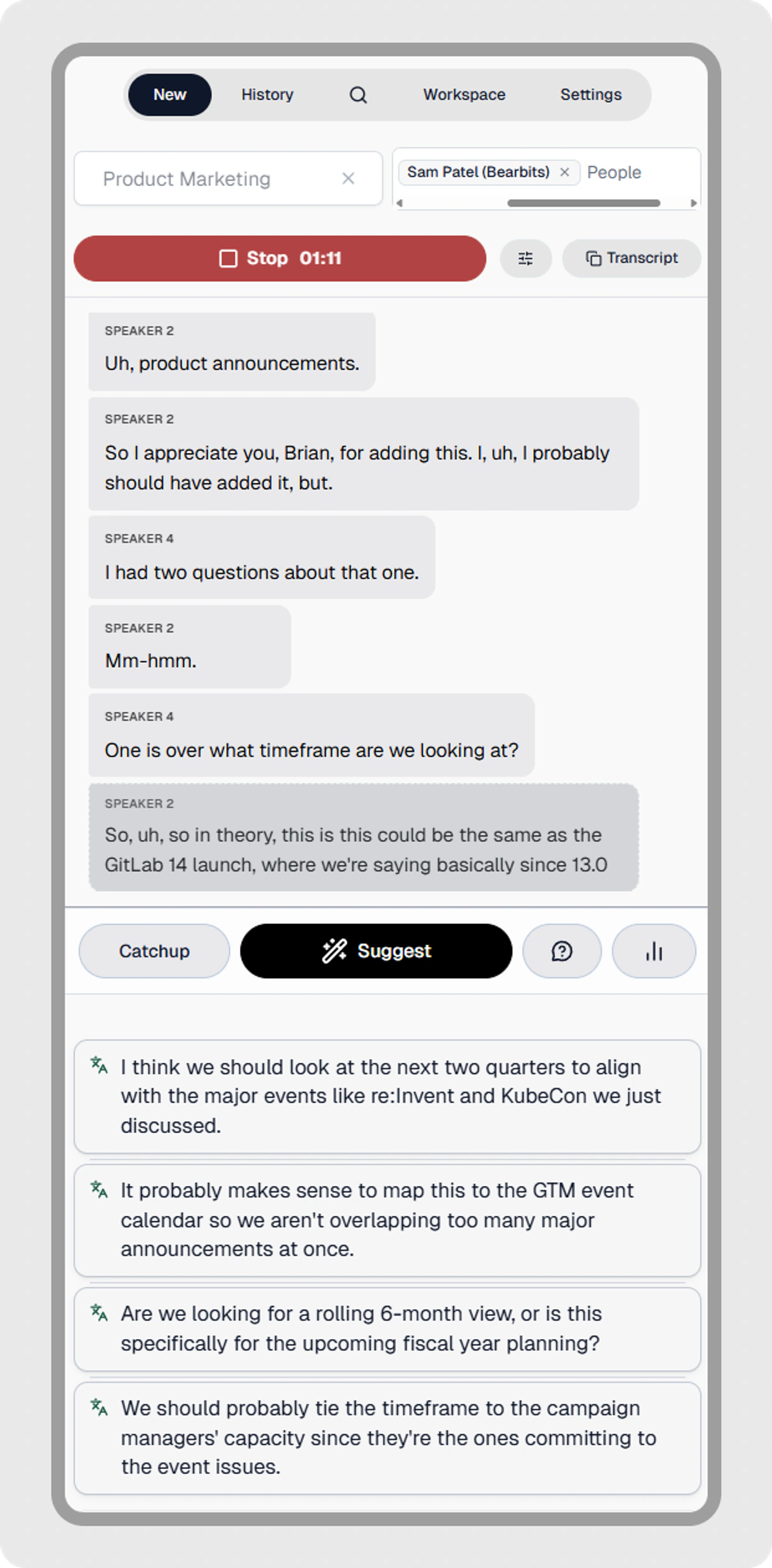 Bearbits responsive mobile meeting UI: narrow layout for phone and side-by-side with video conferencing